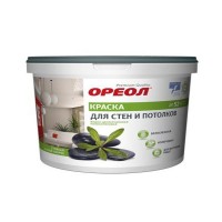 Краска для стен и потолков ОРЕОЛ белоснежная водно-дисперс. полиакрил.для внутр.работ 6,5кг/6687