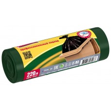 220л AV Мешки хозяйственные Professional двухслойные 220л/10 шт, зеленые