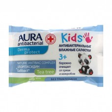 AURA Влажные салфетки детские 3+ kids pocket-pack 15шт КК/24