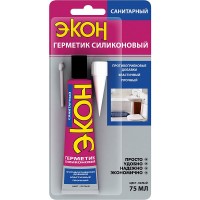 Герметик Силиконовый Санитарный ЭКОН (белый), 70 мл на единичном блистере(замена с 1535441)
