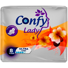 CONFY Lady Прокладки гигиенические с крылышками для обильных выделений 6шт ULTRA LONG