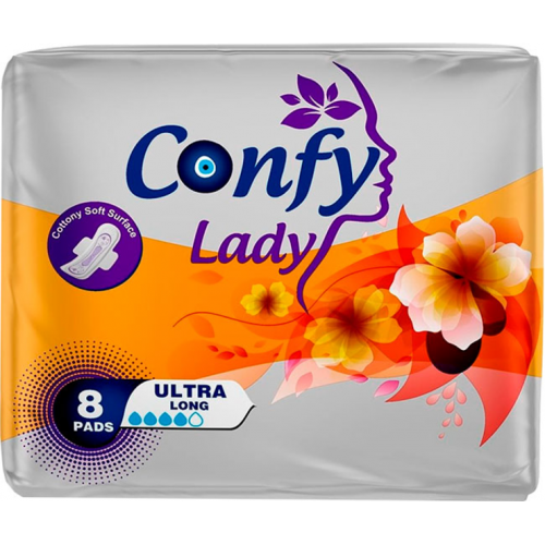 CONFY Lady Прокладки гигиенические с крылышками для обильных выделений 6шт ULTRA LONG