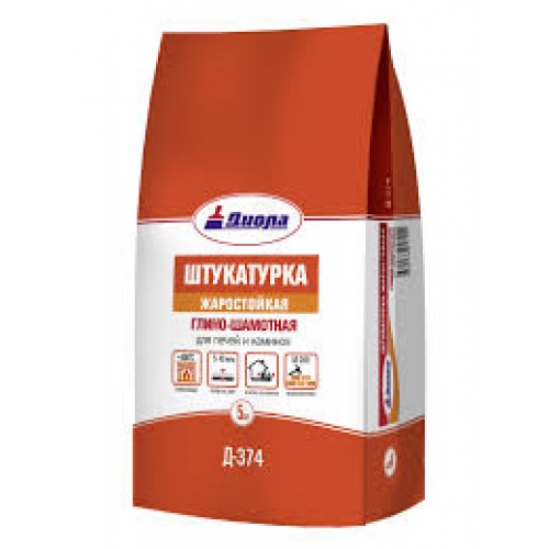 Штукатурка жаростойкая глино-шамотная, 5кг/пакет, вл 5 шт