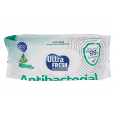 Влажная салфетка Ultra Fresh Premium Antibacterial 100шт с витаминами и экстрактами