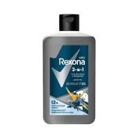 REXONA MEN Гель для душа/умывание/шампунь 3в1 490мл Активный уголь