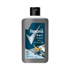 REXONA MEN Гель для душа/умывание/шампунь 3в1 490мл Активный уголь