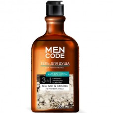 MEN CODE Гель для душа ANTI-POLLUTION с экстрактами женьшеня и морской соли флакон/флиптоп 300мл КК/