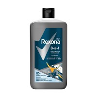 REXONA MEN Гель для душа/умывание/шампунь 3в1 750мл Активный уголь