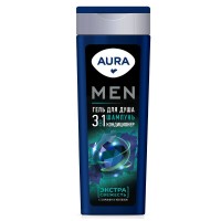 AURA Men Гель для душа 3в1 Экстра Свежесть флакон/флиптоп 380мл КК/8