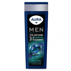 AURA Men Гель для душа 3в1 Экстра Свежесть флакон/флиптоп 380мл КК/8