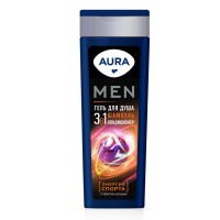 AURA Men Гель для душа 3в1 Энергия Спорта флакон/флиптоп 380мл КК/8
