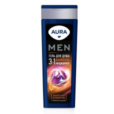 AURA Men Гель для душа 3в1 Энергия Спорта флакон/флиптоп 380мл КК/8