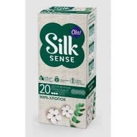 ОЛА ежедневные прокладки Cotton 20шт удлиненные с хлопковой поверхностью Silk Sense