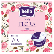 Белла Panty Flora прокладки ежедневные с ароматом розы, 70шт.