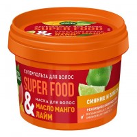 Маска для волос 100мл SUPERFOOD Масло манго&Лайм Сияние и блеск (12)