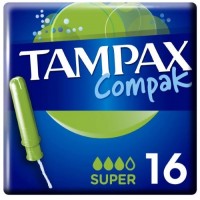 TAMPAX Compak Тампоны женские с аппликатором Super  Duo 16шт.