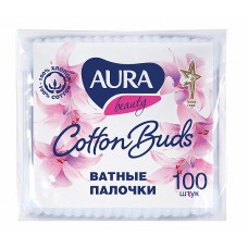 AURA ватные палочки 100 шт п/э пакет