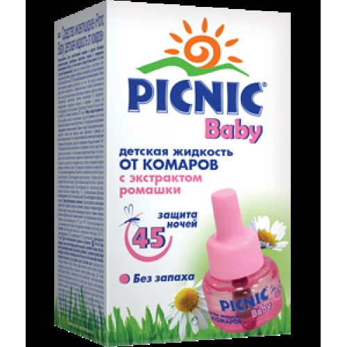 Picnic Baby жидкость детская для фумигатора от комаров, мошек, 45 ночей 2+, 30 мл
