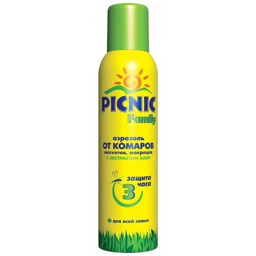 Picnic Family аэрозоль от комаров и мошек, 3 в 1, 150см3