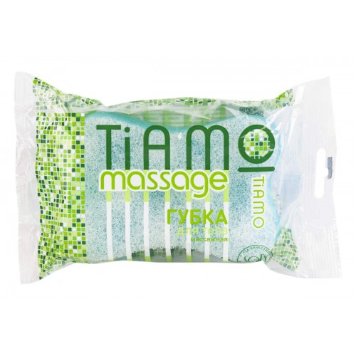 Губка для тела TIAMO Massage Комфорт порлон+массаж 140*90мм (влож.30шт)