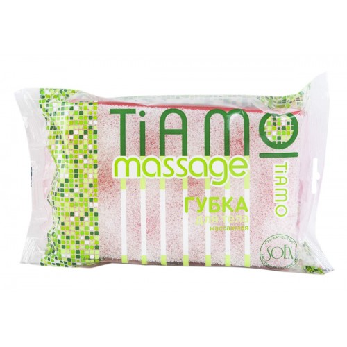 TIAMO Губка для тела Massage Оригинал порлон+массаж 140*90мм (влож.30шт)