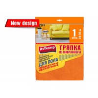АК Тряпка для пола из микрофибры АккуратЪ 50*50см 1шт оранжевая