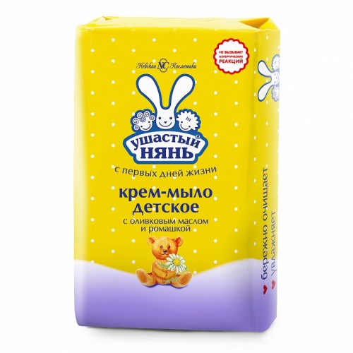 УШАСТЫЙ НЯНЬ крем-мыло туалетное с экстрактом ромашки 90гр