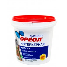 Краска ОРЕОЛ интерьерная водно-дисперсионная полиакрил.белая матовая ДИСКОНТ 6,5 кг. 6533