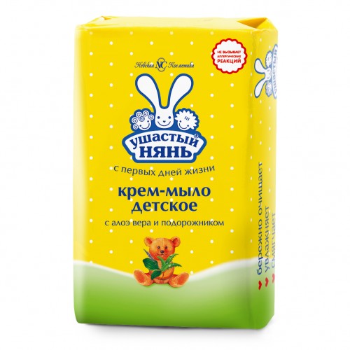 УШАСТЫЙ НЯНЬ крем-мыло туалетное с экстрактом алое 90гр