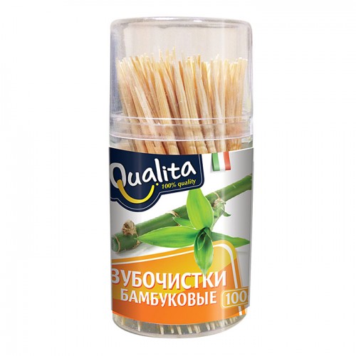 Зубочистки QUALITA бамбуковые 100шт. sp