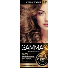 Крем-краска для волос GAMMA PERFECT COLOR 7.75 Ореховое пралине с окислнител. кремом 6%  СКИДКА