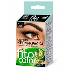 Крем-краска стойкая для бровей и ресниц Фитоколор Черная (на 2 применения 2*2мл)