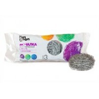 Мочалка для мытья посуды Fun Clean металлическая оцинкованная, спираль, 3шт.