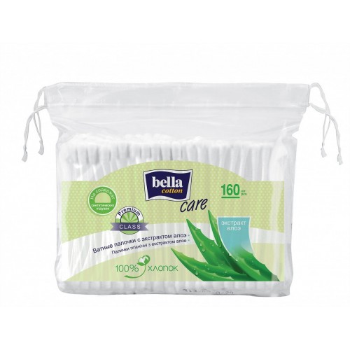 Белла ватные палочки Cotton Care экстракт алоэ п/эт 160шт