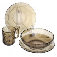 Набор столовый 19 предметов 6 персон Дымчатое стекло Набор столовый 19 предметов 6 персон Дымчатое стекло