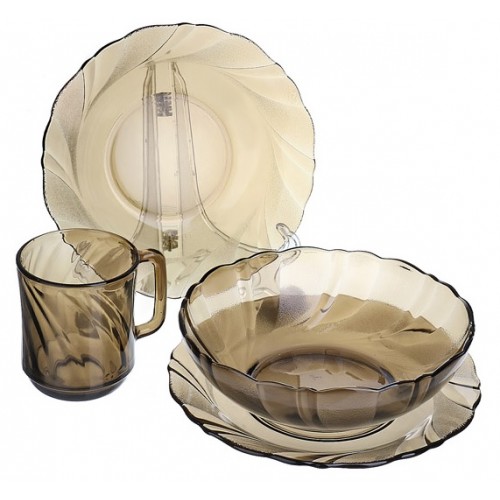 Набор столовый 19 предметов 6 персон Дымчатое стекло 