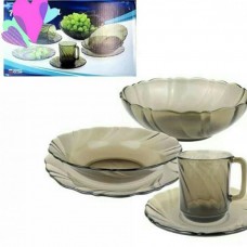 Набор столовый 24+1 предметов Дымчатое стекло 