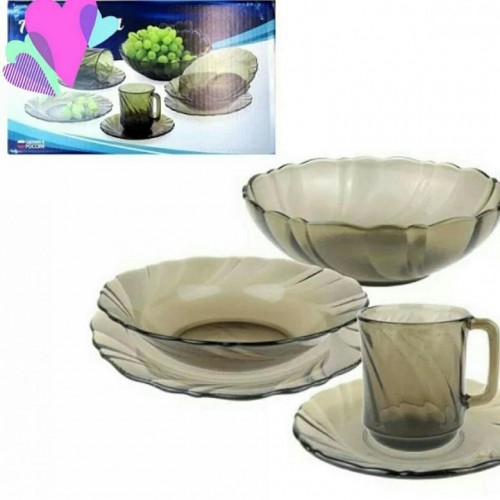 Набор столовый 24+1 предметов Дымчатое стекло 