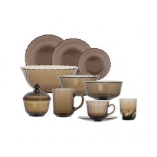 Набор столовый 44 предмета, Дымчатое стекло 