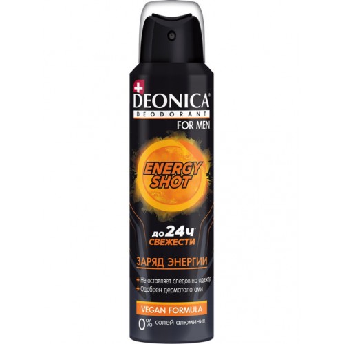 Deonica  антиперсперант муж. Energy Shot, 150мл (спрей)
