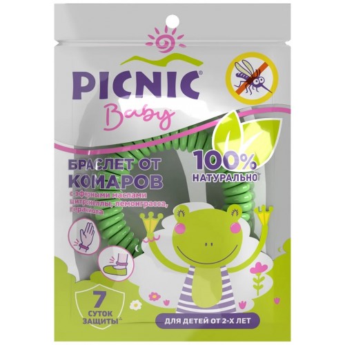 Picnic Baby браслет детский от комаров 2+, 1 шт