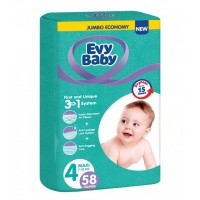 Подгузники EVY BABY №4 (7-18кг) Макси Джумбо 58шт*4