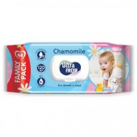Влажная салфетка Ultra Fresh Baby- для детей и мам 120шт с клапаном