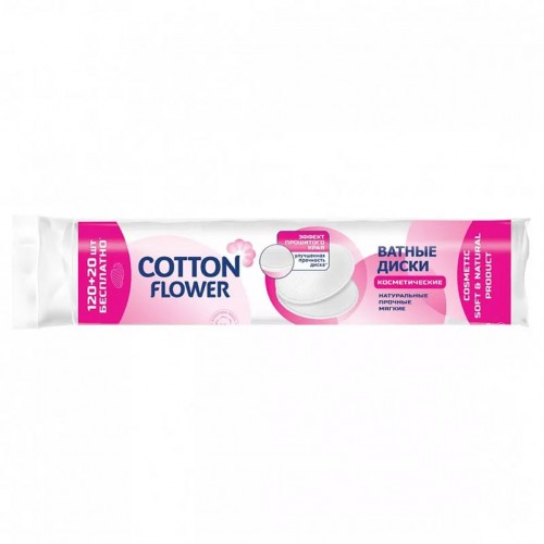 Cotton Flower Ватные диски 120+20 шт (24шт/ящ)