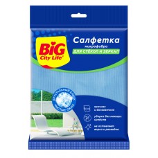 BIG CITY салфетка из микрофибры для стекол и зеркал 1шт ЮНИТ