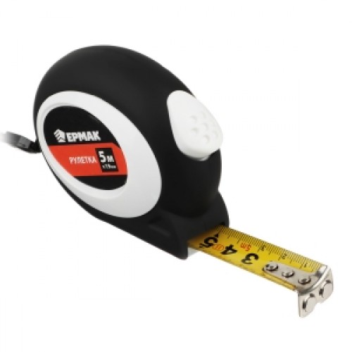 Рулетка 5м*19мм., автостоп, софттач, магнит ЕРМАК