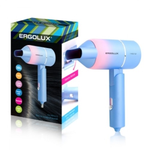 Фен профессиональный ERGOLUX ELX-НD10-C13 голубой/розовый скл.ручка (1400 Вт, 220-240В)