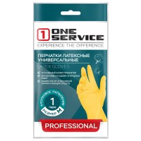 ONE service Перчатки латексные универсальные 1 пара М (144шт/ящ)