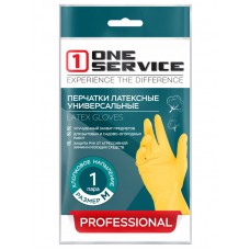 ONE service Перчатки латексные универсальные 1 пара М (144шт/ящ)