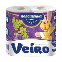 Полотенца бумажные кухонные, Veiro Classic, БЕЛЫЙ, 2-сл., 2*12 арт. 5П22
